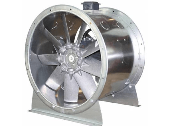 duct axial fan made of metal material in gray